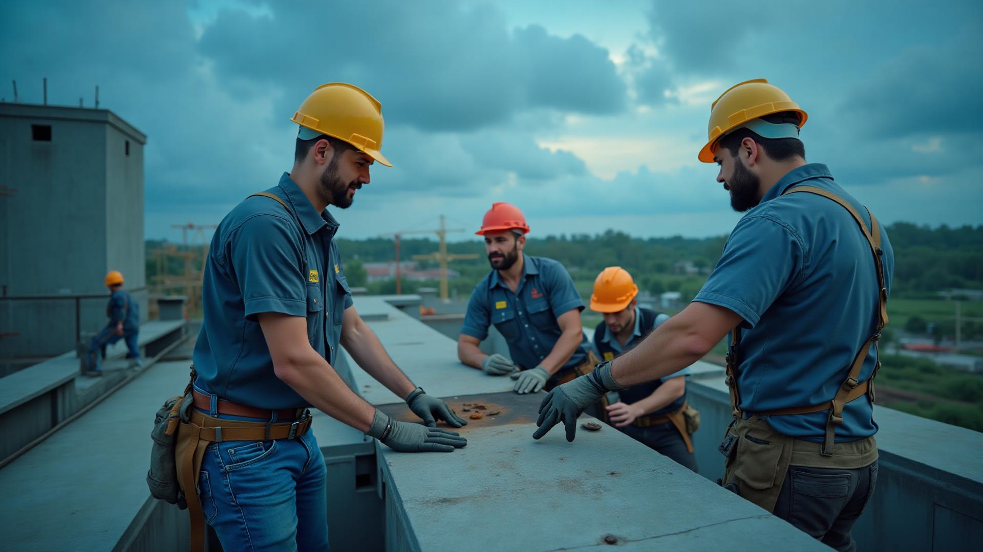 Canteiro de obras com equipamentos